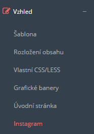 Instagram v administraci eshopu