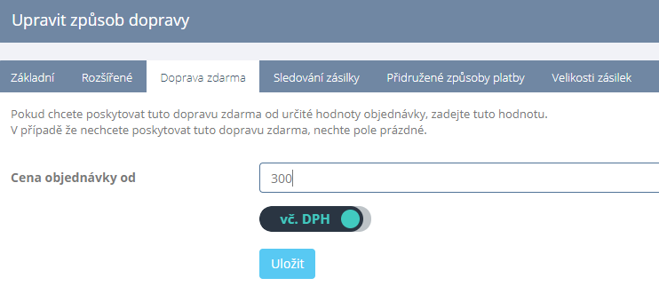 FineEshop admin Doprava zdarma