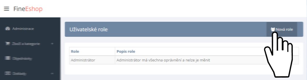 FineEshop administrace