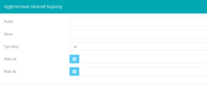 vygenerovat slevove kupony